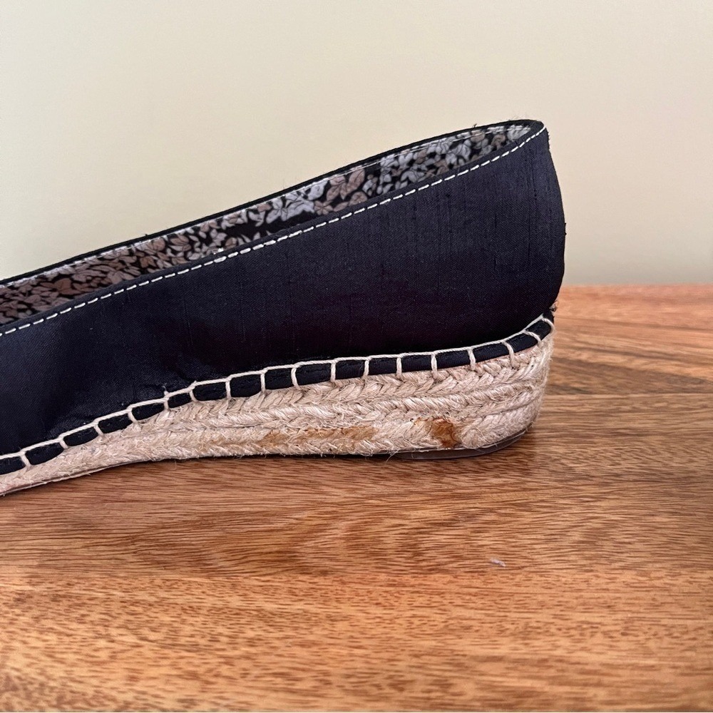 Life Stride Espadrilles Women's 6.5 Black Bow Low Wedge Heel Preppy Summer Shoe - Picture 6 of 12